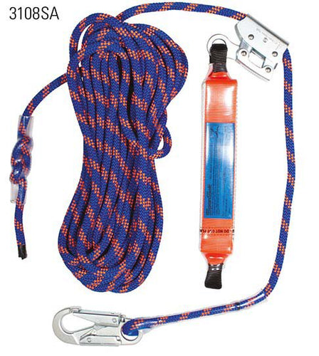 Energy Absorbing Anchorage Line With Rope Adjuster